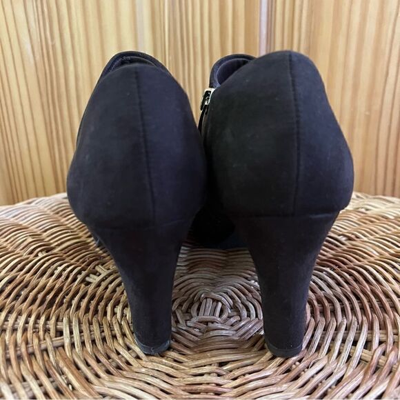 X Appeal Austen brown zip up ankle bootie heel pump shoe size 8.5 8 1/2 - Picture 4 of 6